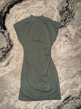 Zara Women's Olive Green Mock Neck Dress